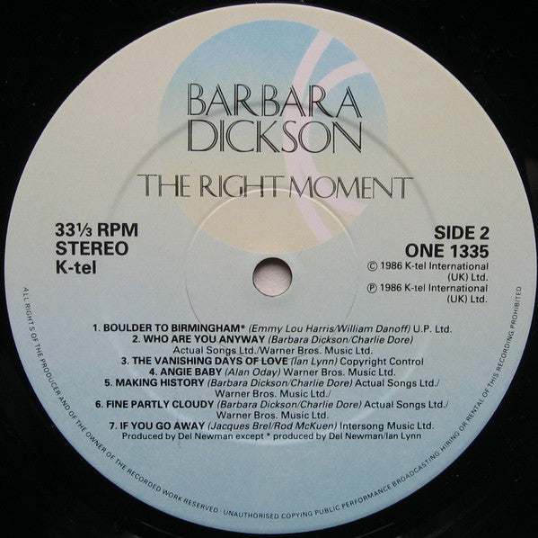 Barbara Dickson : The Right Moment (LP)