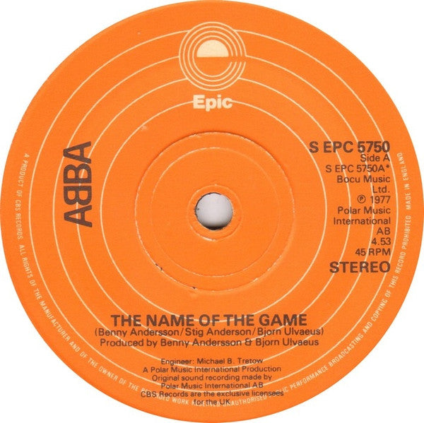 ABBA : The Name Of The Game (7", Single)