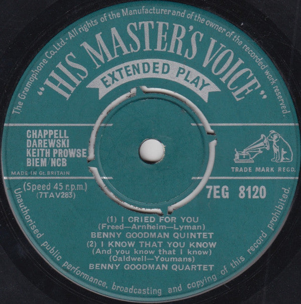 The Benny Goodman Quartet - The Benny Goodman Quintet : Pick-A-Rib (7", EP)