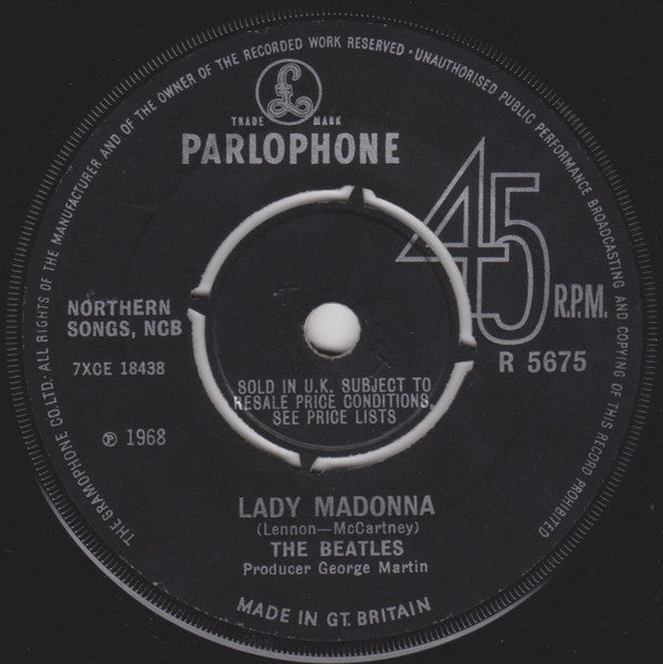 The Beatles : Lady Madonna (7", Single, 4 P)