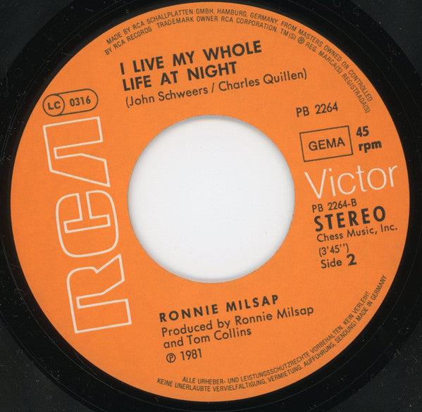 Ronnie Milsap : (There's) No Gettin' Over Me (7", Single)