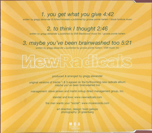 New Radicals : You Get What You Give (CD, Single)