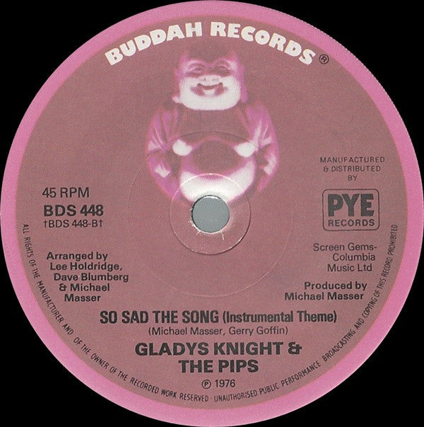 Gladys Knight And The Pips : So Sad The Song (7", Single, Sol)