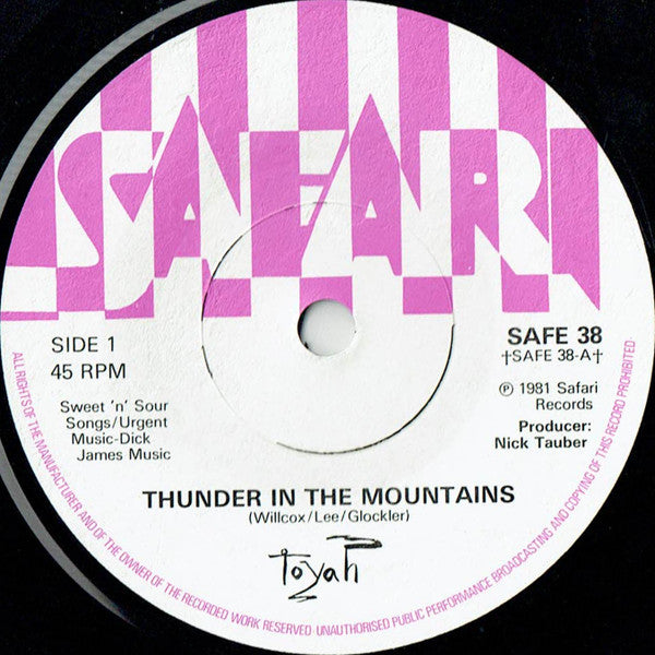 Toyah (3) : Thunder In The Mountains (7", Single)
