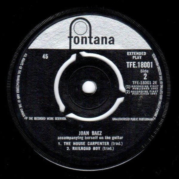 Joan Baez : The Cherry Tree Carol  (7", EP)
