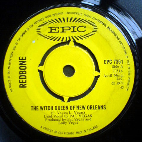 Redbone : The Witch Queen Of New Orleans (7", Single, 4-p)
