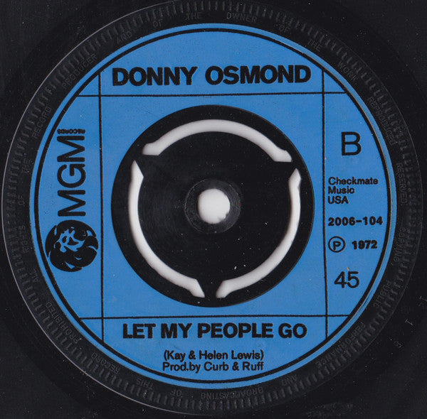 Donny Osmond : Puppy Love (7", Single, Blu)