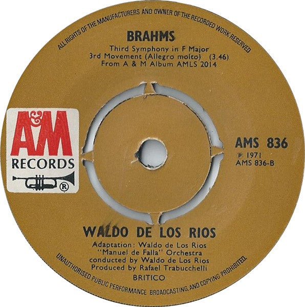 Waldo De Los Rios : Mozart Symphony No. 40 In G Minor K550 (7", Single, Kno)