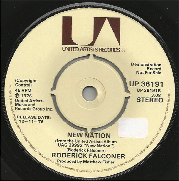 Roderick Falconer : Play It Again / New Nation (7", Promo)