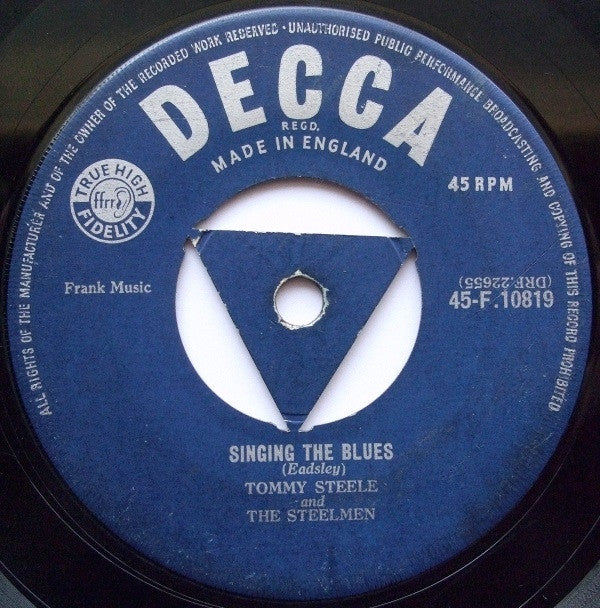Tommy Steele And The Steelmen : Singing The Blues (7", Single)