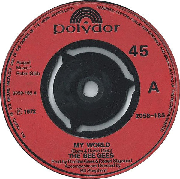 Bee Gees : My World (7", Single, Red)