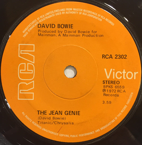 David Bowie : The Jean Genie (7", Single, Sol)