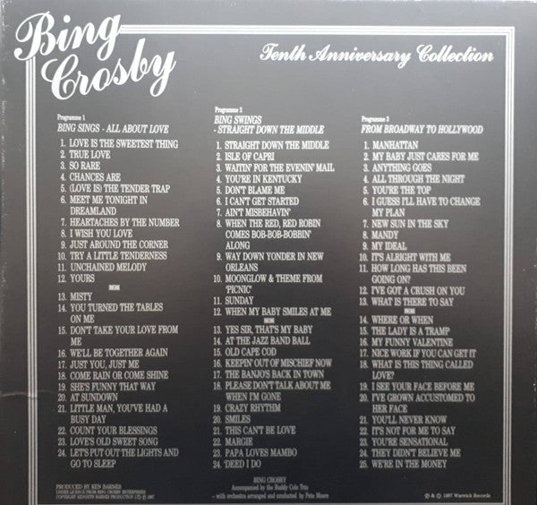 Bing Crosby Accompanied By The Buddy Cole Trio : Tenth Anniversary Collection (3xLP, Comp, Box)