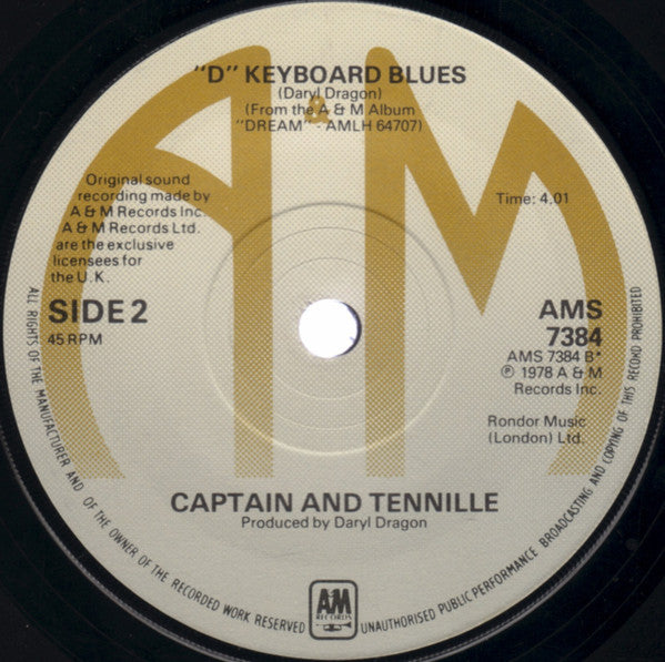 Captain And Tennille : You Never Done It Like That (7")
