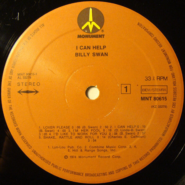 Billy Swan : I Can Help (LP, Album)