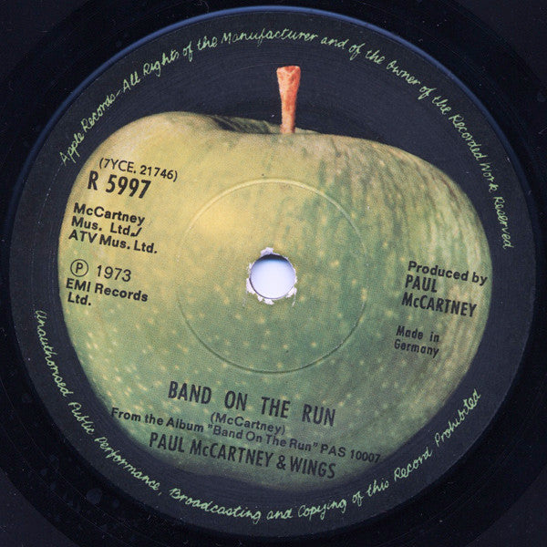 Wings (2) : Band On The Run (7", Single, Con)