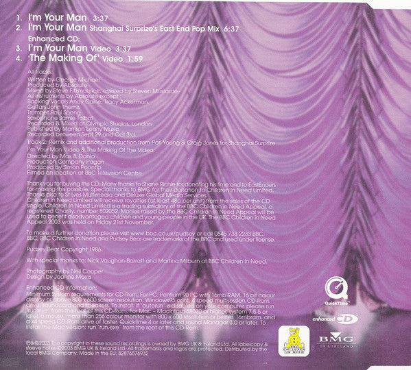 Shane Richie : I'm Your Man (CD, Single, Enh)