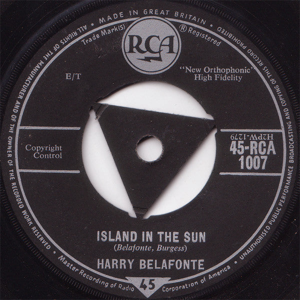 Harry Belafonte : Island In The Sun (7", Single)