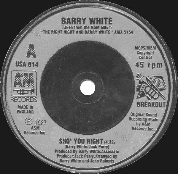 Barry White : Sho' You Right (7", Single, Sil)
