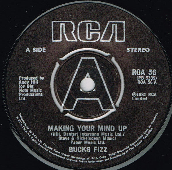 Bucks Fizz : Making Your Mind Up (7", Single, Pus)