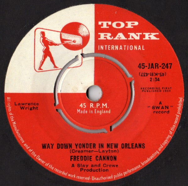 Freddy Cannon : Way Down Yonder In New Orleans (7", Single, 4 P)
