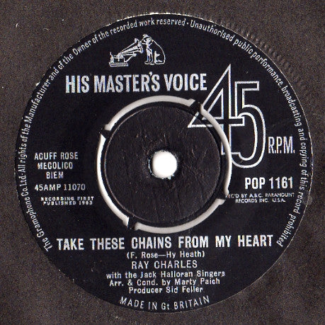 Ray Charles : Take These Chains From My Heart (7", Single)