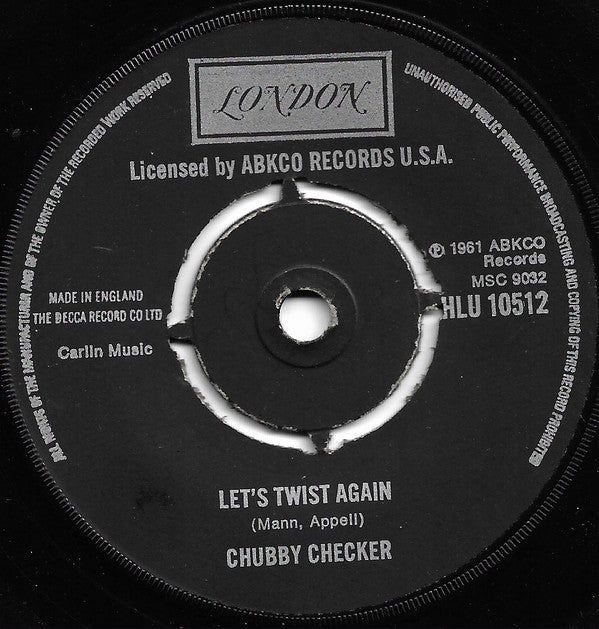 Chubby Checker : Let's Twist Again (7", Single, RE)