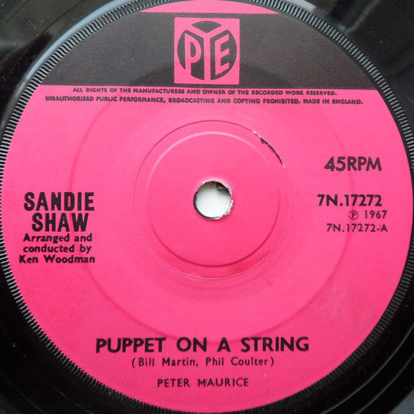 Sandie Shaw : Puppet On A String (7", Single, Sol)