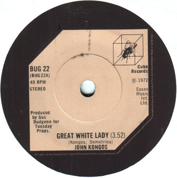 John Kongos : Great White Lady (7", Single)