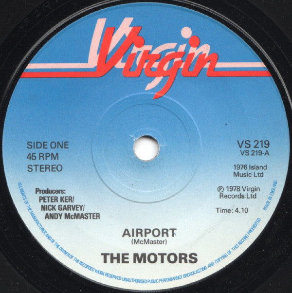 The Motors : Airport (7", Single)