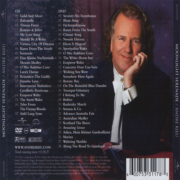 André Rieu & Johann Strauß Orchestra : Moonlight Serenade (CD, Comp + DVD-V, PAL)
