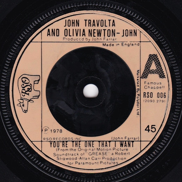 John Travolta And Olivia Newton-John : You're The One That I Want  (7", Single, Bei)
