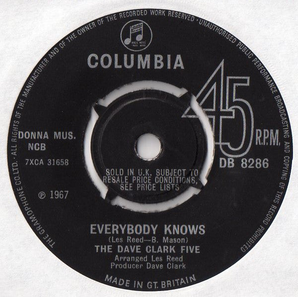 The Dave Clark Five : Everybody Knows  (7", Single, 4-l)
