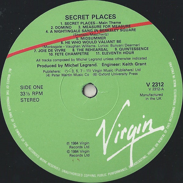 Michel Legrand : Secret Places (LP)