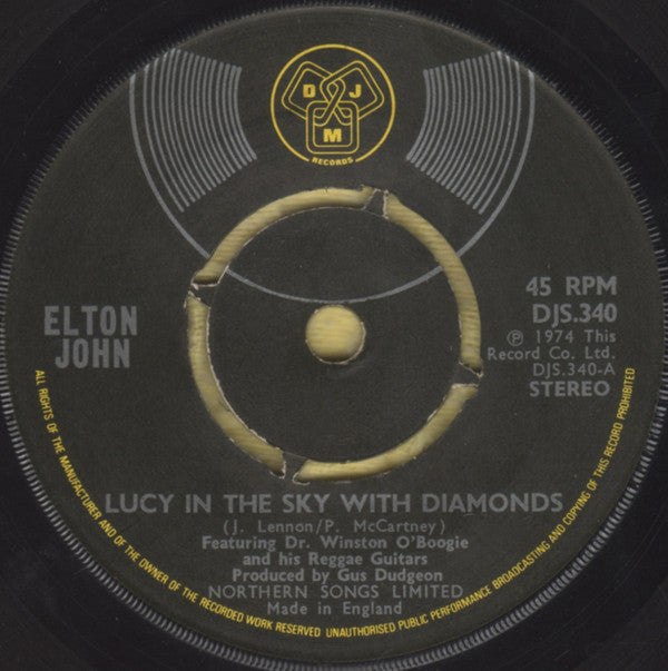 Elton John : Lucy In The Sky With Diamonds (7", Single, Pus)