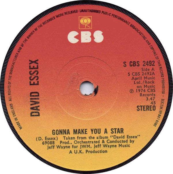 David Essex : Gonna Make You A Star (7", Single, Sol)