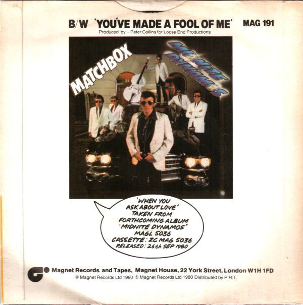 Matchbox (3) : When You Ask About Love (7", Single, Sol)