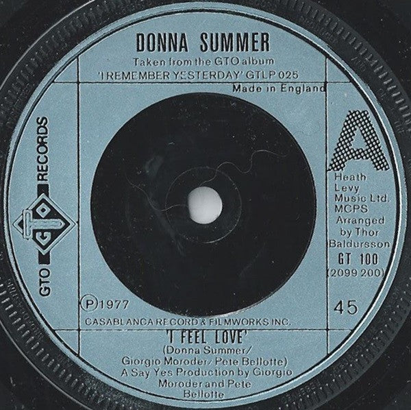 Donna Summer : I Feel Love (7", Single, Sil)