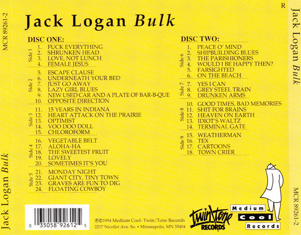 Jack Logan : Bulk (2xCD)