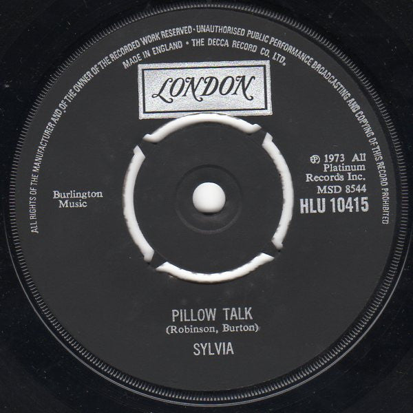 Sylvia Robinson : Pillow Talk (7", Single)