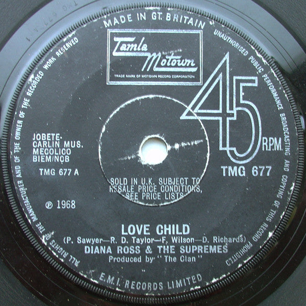 The Supremes : Love Child (7", Single, Sol)