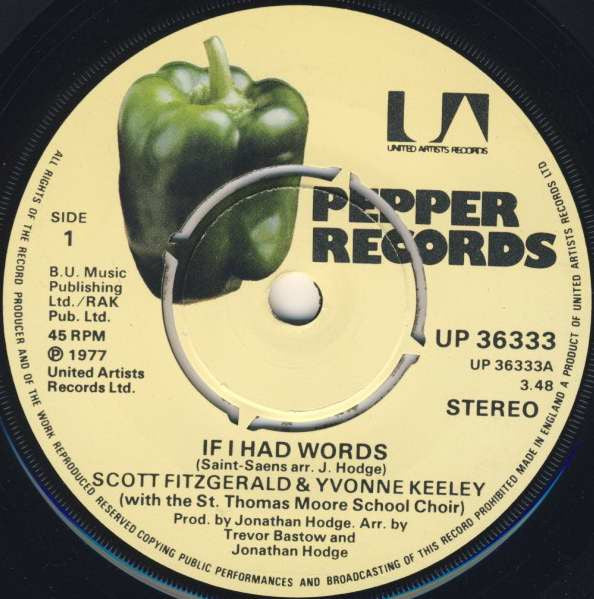 Scott Fitzgerald & Yvonne Keeley : If I Had Words (7", Single, Com)