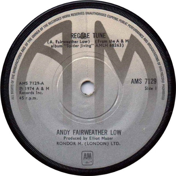 Andy Fairweather-Low : Reggae Tune (7", Single, Sol)