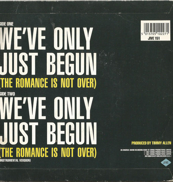 Glenn Jones : We've Only Just Begun (The Romance Is Not Over) (7", Single)