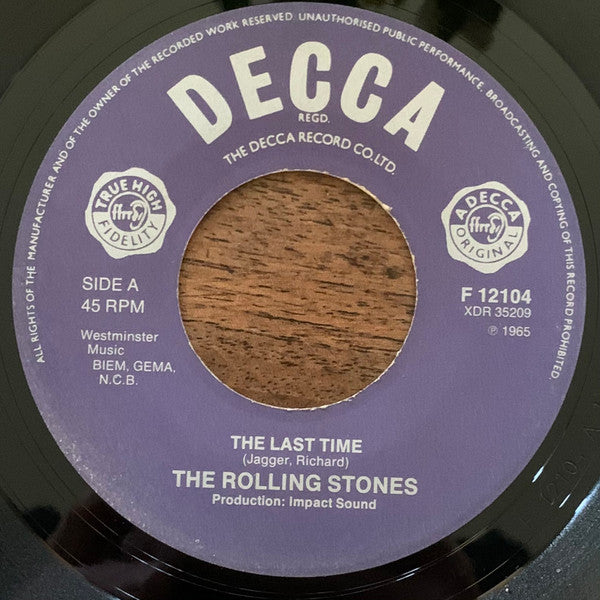 The Rolling Stones : The Last Time (7", Single, Mono, RE)
