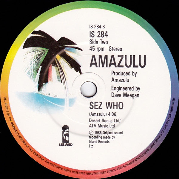 Amazulu : Too Good To Be Forgotten (7", Single)