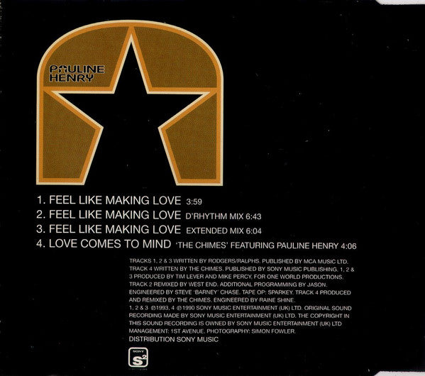 Pauline Henry : Feel Like Making Love (CD, Single)