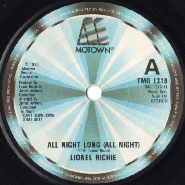 Lionel Richie : All Night Long (All Night) (7", Single, Sol)
