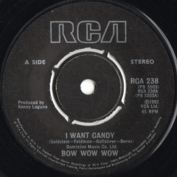 Bow Wow Wow : I Want Candy (7", S/Sided, Etch, Kno)