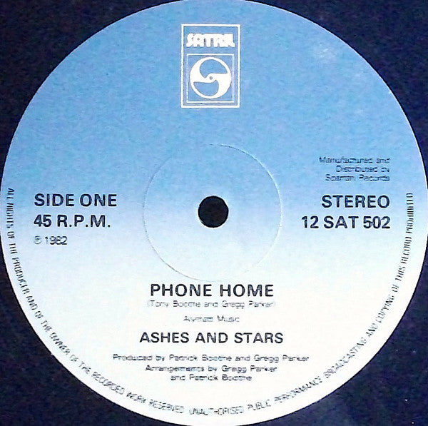 Ashes And Stars : Phone Home (12", Single, Blu)